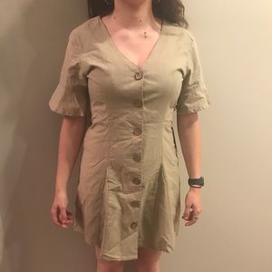 Portobello Khaki Button Dress